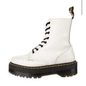 Dr Martens Authentic Jadon White Leather Ankle Combat Boots Womens 9 Mens 8
